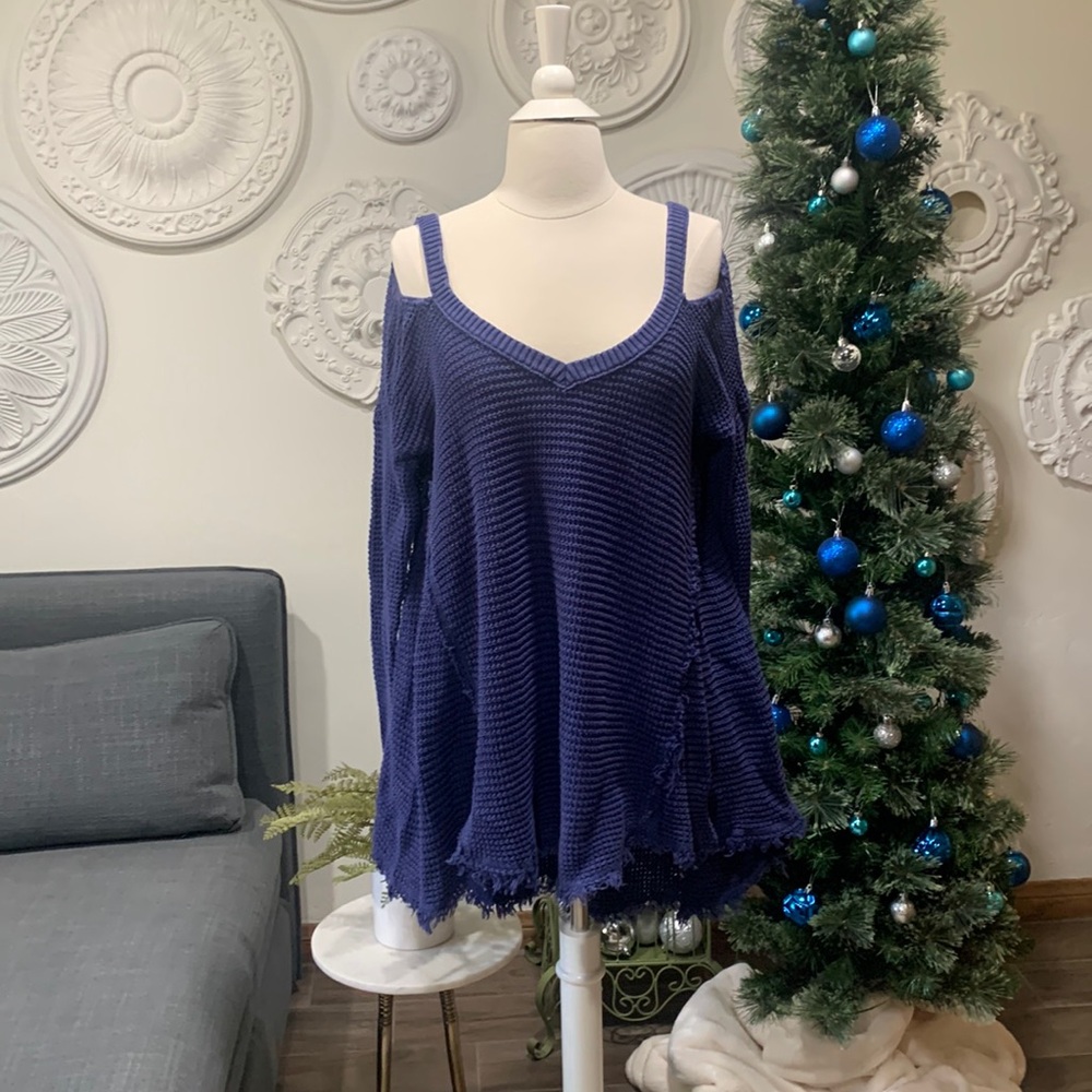 Free People frayed hem sweater